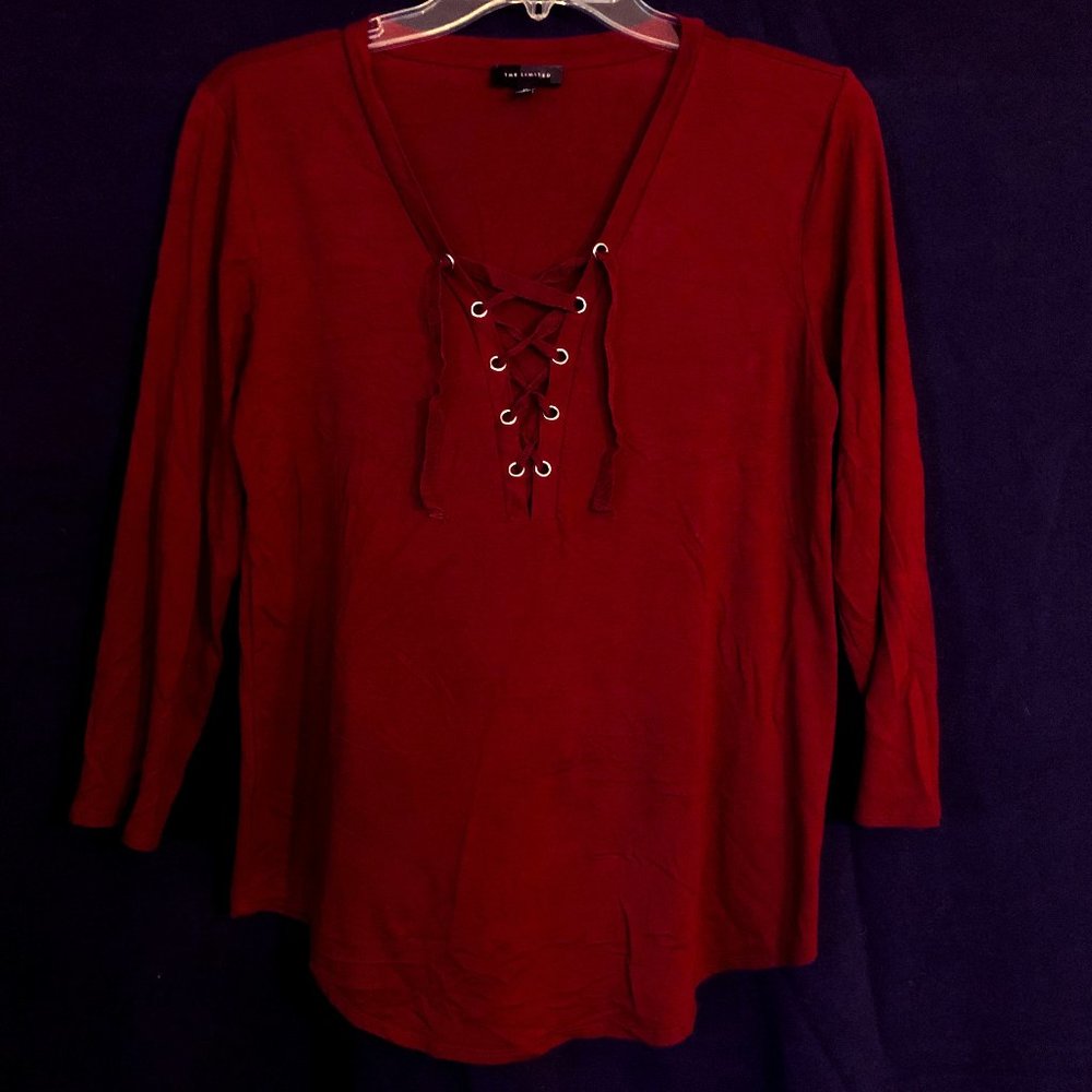 The Limited Red Top Tie Front Cotton
